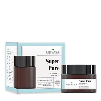 BIOBALANCE Гель-крем для лица с ниацинамидом 5% + цинк 1% / SUPER PURE GEL CREAM 50 мл, фото 2