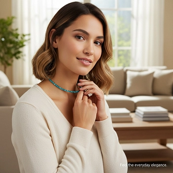 IWOU PROFESSIONAL Чокер Кристалики бирюза, фото 3