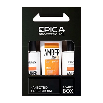 Набор для восстановления и питания волос (шампунь 250 мл + кондиционер 250 мл + маска 250 мл) Amber Shine Organic