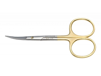 Ножницы для кожи CS-1/8-HG (CVD), изогнутые позолоченные