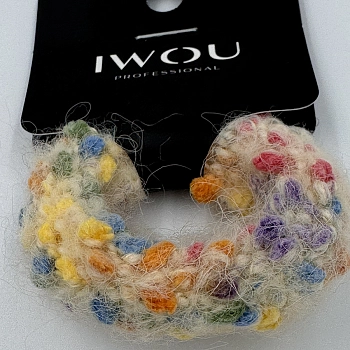 IWOU PROFESSIONAL Резинка для волос Меланж бежевая 1шт, фото 2