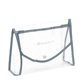 Косметичка на кнопке, полимерный материал, прозрачно-серая 22х8х16 см