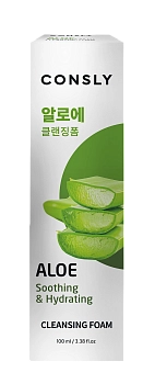 CONSLY Пенка для умывания кремовая успокаивающая c экстрактом алоэ вера 100 мл, фото 2