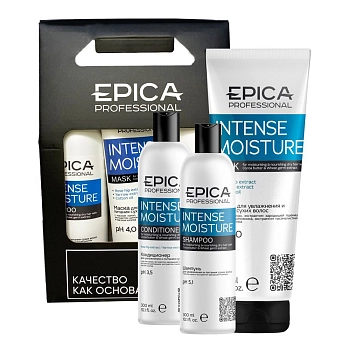 EPICA PROFESSIONAL Набор для увлажнения и питания сухих волос (шампунь 300 мл + кондиционер 300 мл + маска 250 мл) Intense Moisture, фото 2