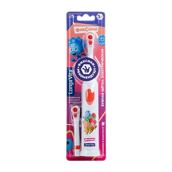 Щетка зубная детская ротационная от 3-х лет Фиксики, 2 насадки / Longa Vita