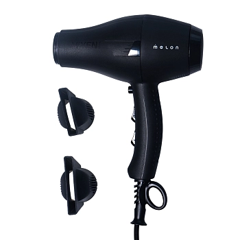 MELON PRO Фен профессиональный для волос VIXEN1 Компакт, чёрный матовый, 2 насадки-концентратора 2000W, фото 4