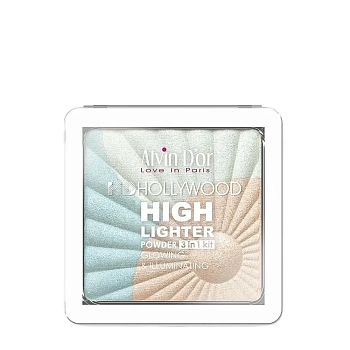 Хайлайтер пудровый 3в1, тон 01 сияющий жемчужный / Glow Illuminating Hd Hollywood 9,6 гр