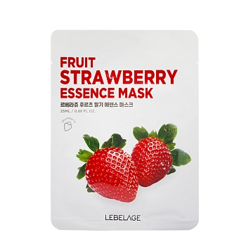 Маска тканевая для лица с экстрактом клубники / Lebelage Fruit Strawberry Essence Mask  25 мл