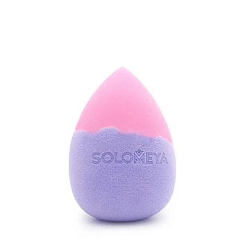 SOLOMEYA Спонж для макияжа меняющий цвет Капля, фиолетово-розовый / Color Changing Drop blending sponge Violet-Pink 1 шт, фото 3