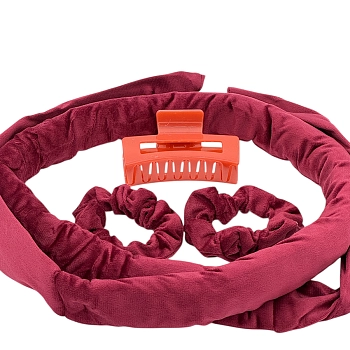 IWOU PROFESSIONAL Набор для волос (краб+бигуди текстильные ленты+резинки 2 шт), фото 2