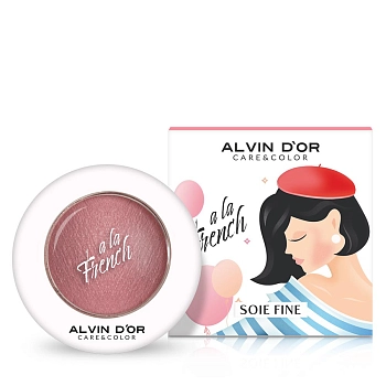 ALVIN D'OR Румяна запечённые для лица, тон 04 / Soie Fine A LA FRENCH ash rose 3,2 гр, фото 2