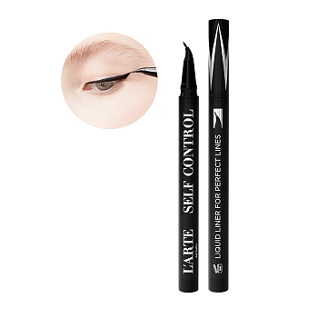 LARTE DEL BELLO Подводка-маркер для век с изогнутой кистью, черная / SELF-CONTROL 1.4 г, фото 5