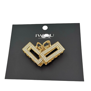 IWOU PROFESSIONAL Набор крабов для волос мини Стразы в золоте 2шт, фото 2