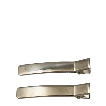 Зажим для волос прямоугольный металл 0,9*4,5см 2 шт