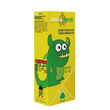 BETADENT Паста зубная детская 0-3, груша / BETADENT BABY 75 мл, фото 2