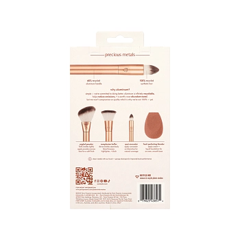 ECOTOOLS Набор кистей и спонж для макияжа / Precious Metals Face Blend + Sculpt Set, фото 4