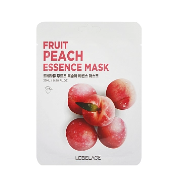 Маска тканевая для лица с экстрактом персика / Lebelage Fruit Peach Essence Mask 25 мл