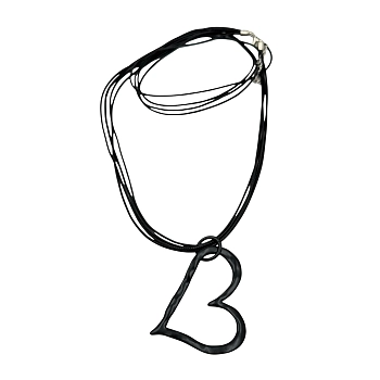 Подвеска Сердце черное матовое