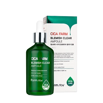 FARMSTAY Сыворотка для лица с центеллой против покраснений / Cica Farm Blemish Clear Ampoule 100 мл, фото 2