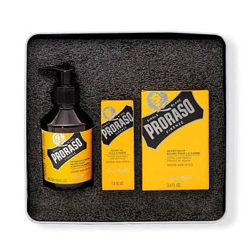 PRORASO Набор для ухода за бородой (шампунь 200 мл, масло 30 мл, бальзам 100 мл) WOOD AND SPICE, фото 2