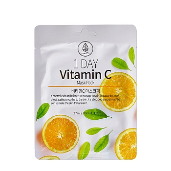 Маска тканевая с витамином С / Med B 1 Day Vitamin C Mask Pack, 27 мл