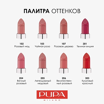 PUPA Помада губная, 206 Величественный розовый / VAMP! 3,5 гр, фото 3