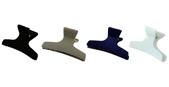 Зажим пластиковый широкий, 4 цвета, 12 шт/уп (42062)