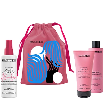 Набор для волос (шампунь 100 мл + кондиционер 100 мл + маска-спрей 100 мл + сумочка) ONCARE COLOR BLOCK