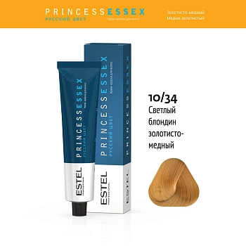 ESTEL PROFESSIONAL 10/34 краска для волос, светлый блондин золотисто-медный / ESSEX Princess 60 мл, фото 2