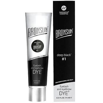 BRONSUN Краска для ресниц и бровей, черный / BRONSUN #1 15 мл, фото 6