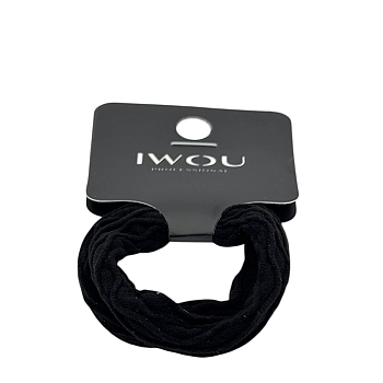 IWOU PROFESSIONAL Резинка для волос Волна черная 2шт, фото 2