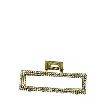 IWOU PROFESSIONAL Краб для волос большой Стразы в золоте 1шт, фото 2