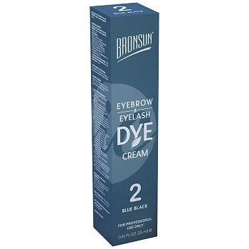 BRONSUN Крем-краска для бровей и ресниц, #2 иссиня-черная 15 мл, фото 3