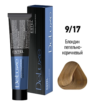 ESTEL PROFESSIONAL 9/17 краска для волос, блондин пепельно-коричневый / DE LUXE 60 мл, фото 2