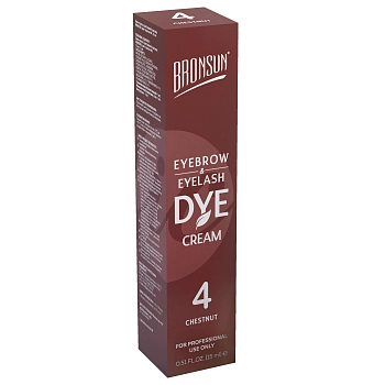BRONSUN Крем-краска для бровей и ресниц, #4 каштановая 15 мл, фото 3