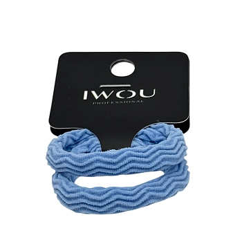 IWOU PROFESSIONAL Резинка для волос Волна голубая 2шт, фото 2