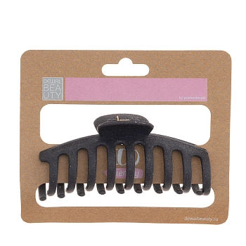 DEWAL BEAUTY Заколка-краб для волос большая, овал, черная 1 шт, фото 3