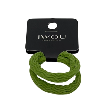 IWOU PROFESSIONAL Резинка для волос Волна зеленая 2шт, фото 2