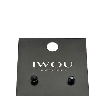 IWOU PROFESSIONAL Серьги гвоздики IWOU черная ночь 7мм, фото 2