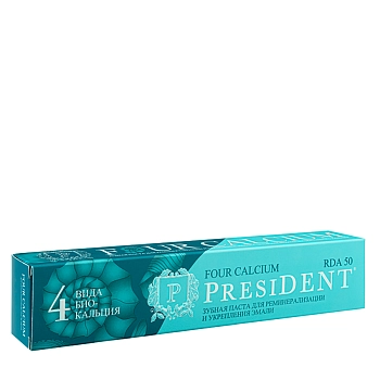 PRESIDENT Паста зубная / PRESIDENT Four Calcium 50 RDA 75 гр, фото 2