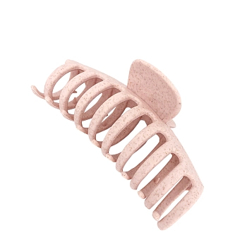 Крабик для волос из натуральной пшеницы овальный, розовый / Straw Claw Hair Clip Round Pink 