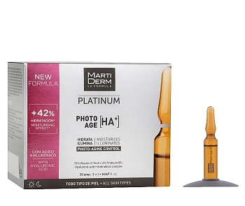 Ампулы для лица Коррекция фотостарения Гиалуроновая кислота +/Платинум 30 х 2 мл