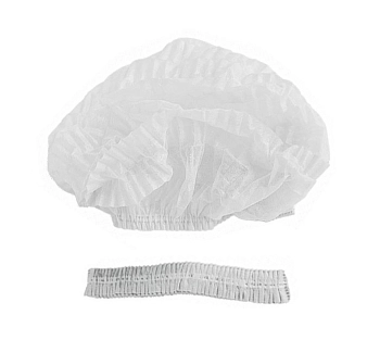 Шапочка Шарлотта НМ, двойная резинка, цвет белый 50 шт