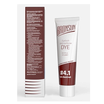 BRONSUN Краска для ресниц и бровей, медный каштан / BRONSUN #4.1, 15 мл, фото 4