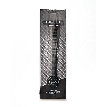 FRESHMAN Расческа-гребень комбинированная для моделирования и стрижки со скрошенным краем / Collection Carbon, фото 3