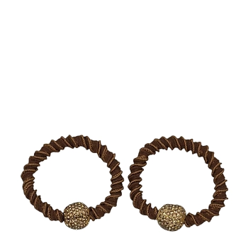 Резинка для волос Золотая бусина горький шоколад 2шт
