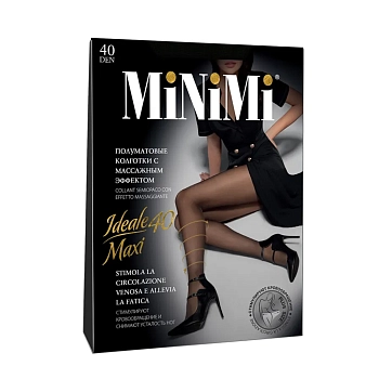 Колготки MAXI Nero 7 (XXXL), утяжка по ноге / IDEALE 40 