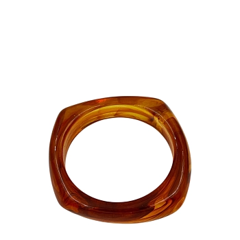 Браслет-обод пластиковый квадратный янтарный