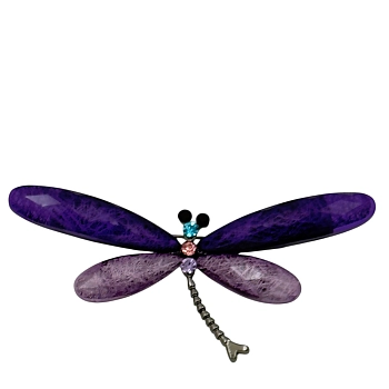 Брошь Стрекоза фиолетовая