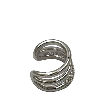 IWOU PROFESSIONAL Кафф Тройной со стразами цвет серебро, фото 4